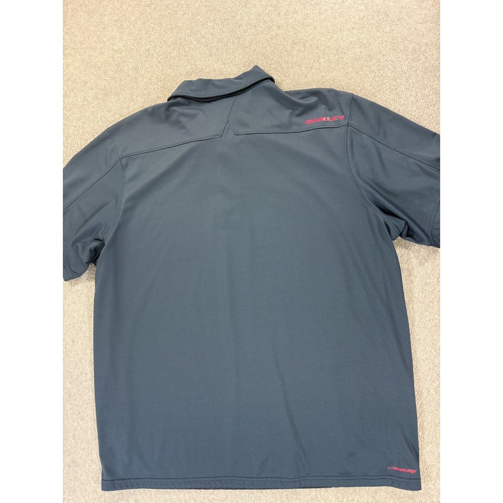 Oakley Performance Short Sleeve Golf Polo Shirt (Men's 2XL) Blue - Picture 10 of 10